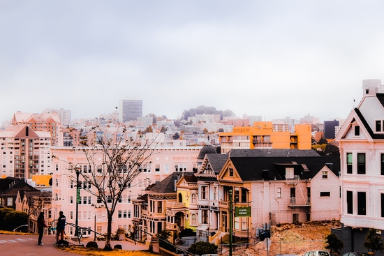 before sunset city view at Alamo Square, San Francisco, California, USA by Timmy333