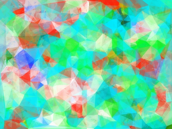 geometric triangle pattern abstract background in blue green orange by Timmy333