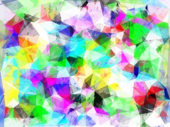 geometric triangle shape pattern abstract in blue pink green yellow by Timmy333