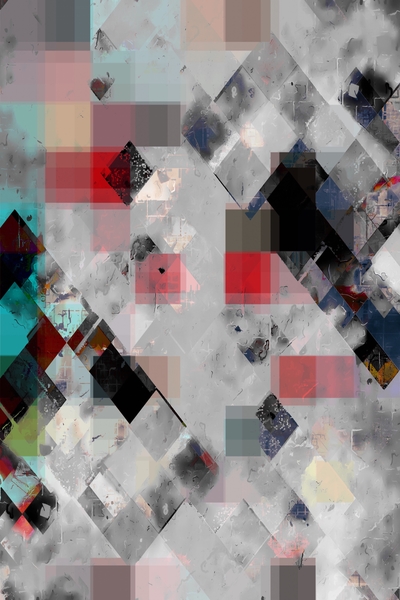 geometric pixel square pattern abstract background in red blue by Timmy333