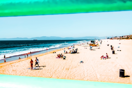 Summer sandy beach at Manhattan Beach, California, USA by Timmy333