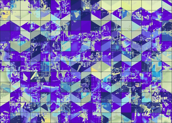 geometric square and triangle pattern abstract in purple and blue by Timmy333