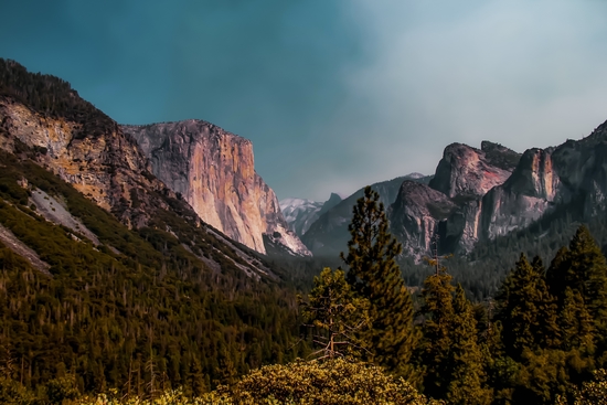 Mountains with blue sky at Yosemite national park California USA by Timmy333