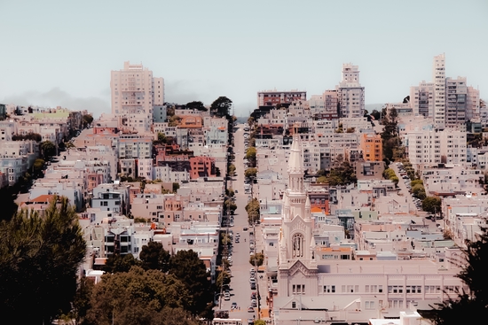 Road and building in the city at San Francisco California USA by Timmy333