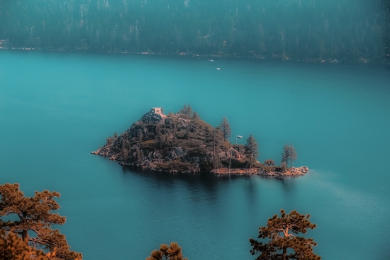 Island and pine tree at Emerald Bay Lake Tahoe California USA by Timmy333