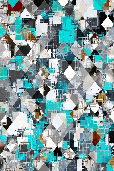 geometric pixel square pattern abstract background in blue brown by Timmy333