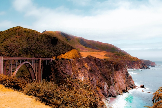 At Bixby Creek Bridge, Big Sur, Highway 1, California, USA with ocean view by Timmy333