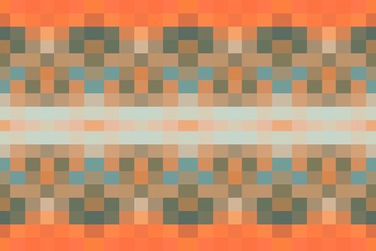 geometric symmetry art pixel square pattern abstract background in orange blue by Timmy333