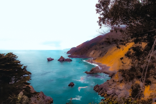 mountains with coastal scenic at Big Sur, highway 1, California, USA by Timmy333