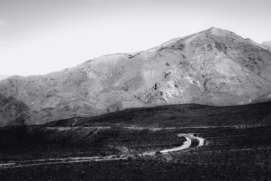 desert and mountain at Death Valley national park California in black and white by Timmy333