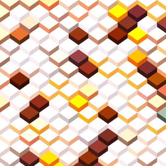 geometric square cube pattern abstract background in brown yellow by Timmy333