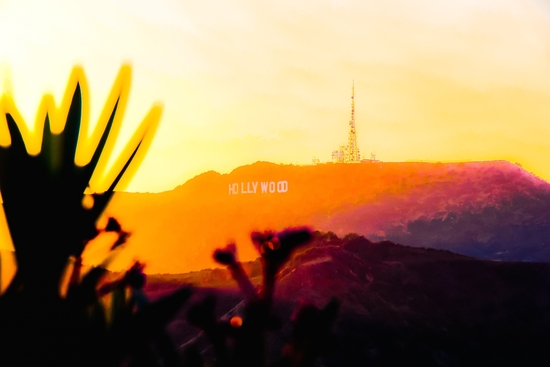 sunset sky at Hollywood Sign, Los Angeles, California, USA by Timmy333