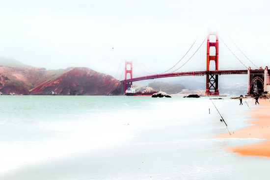 beach at Golden Gate Bridge, San Francisco, USA by Timmy333