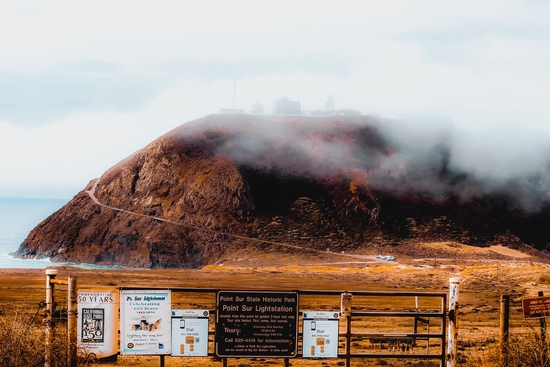 mountain with foggy sky at Big Sur, highway 1, California, USA by Timmy333