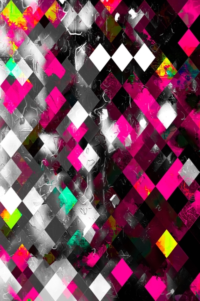 geometric pixel square pattern abstract background in pink blue by Timmy333