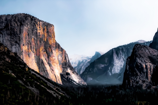 mountain view with blue sky at Yosemite national park, California, USA by Timmy333