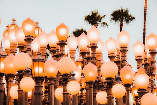 Urban Light with blue sky LACMA Los Angeles California USA by Timmy333