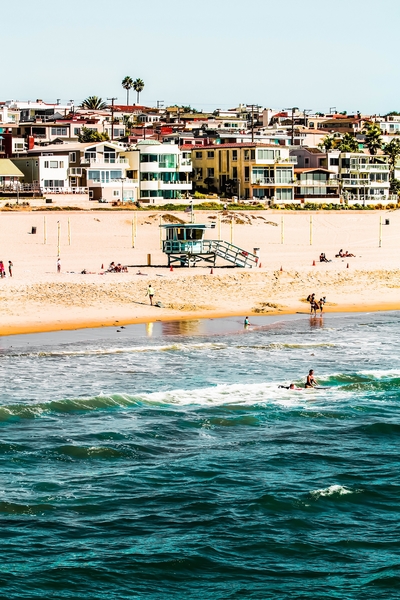 Summer sandy beach at Manhattan beach California USA by Timmy333