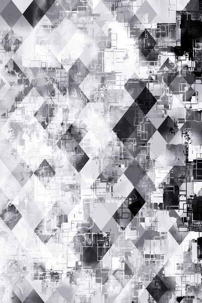 black and white geometric square pixel pattern abstract background by Timmy333