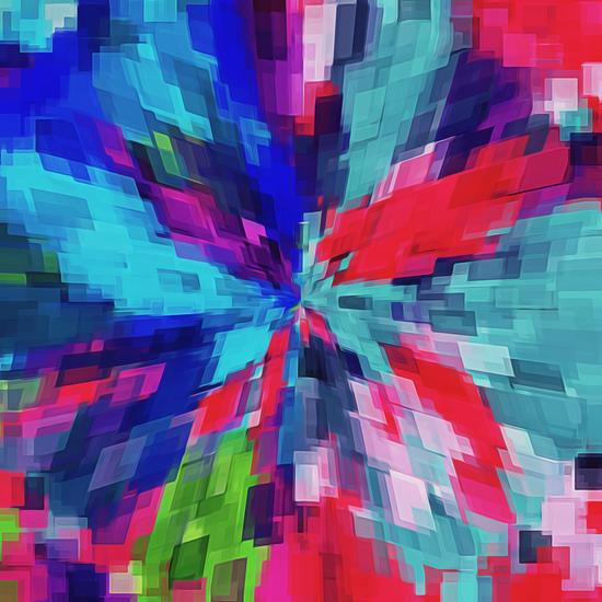 blue green and red square pattern abstract background by Timmy333