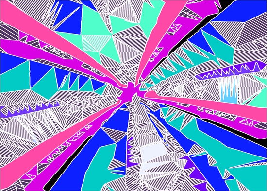 psychedelic geometric pattern drawing abstract background in blue pink purple by Timmy333