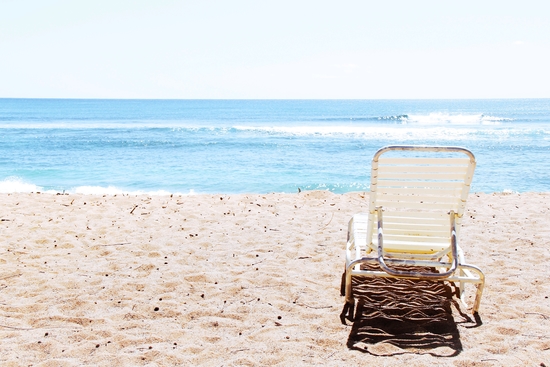 sandy beach with blue water in summer by Timmy333