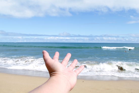 beach with blue sky by Timmy333