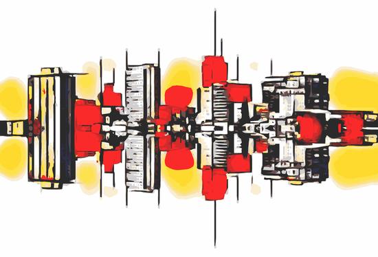 modern buildings with red yellow and white background by Timmy333