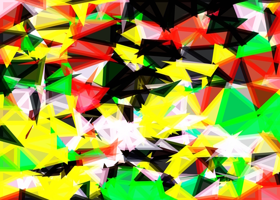 psychedelic geometric abstract pattern in green red yellow black by Timmy333