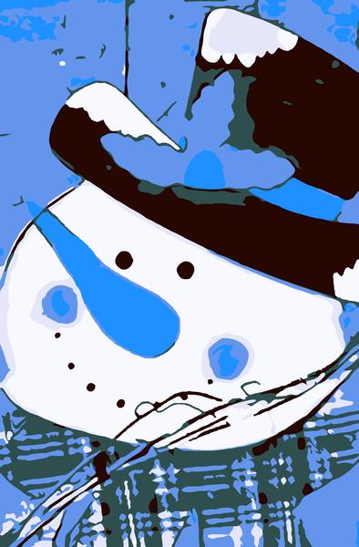 drawing snowman blue nose and blue background by Timmy333