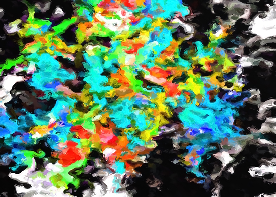 psychedelic splash painting abstract texture in blue orange yellow green black by Timmy333