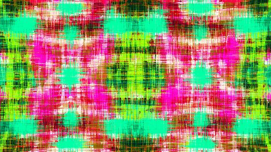 pink green blue and red plaid pattern abstract background by Timmy333