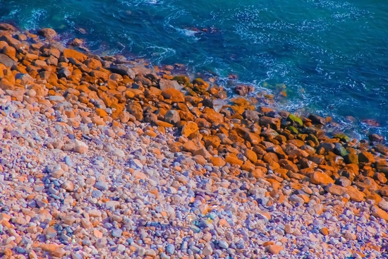 ocean with blue water and rock in summer by Timmy333