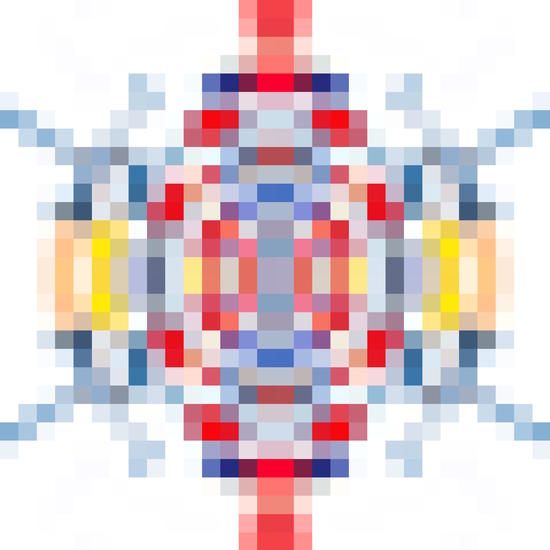 geometric square pattern pixel abstract in blue red yellow by Timmy333