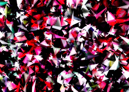 psychedelic geometric triangle polygon abstract pattern in red pink black by Timmy333