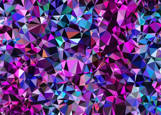 geometric triangle polygon pattern abstract in pink blue black by Timmy333