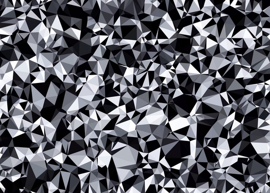 geometric triangle polygon pattern abstract in black and white by Timmy333