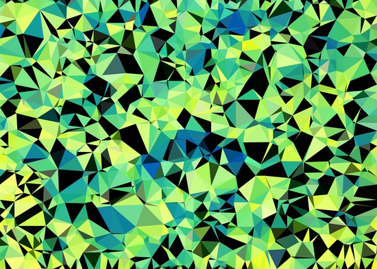 geometric triangle pattern abstract in green blue black by Timmy333