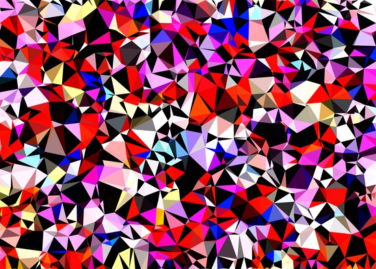 geometric triangle pattern abstract in red pink black blue by Timmy333