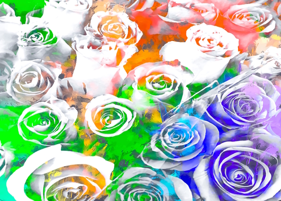 rose texture pattern abstract with splash painting in blue green orange by Timmy333