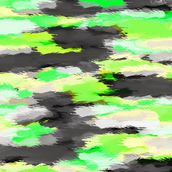 psychedelic camouflage splash painting abstract in green yellow and black by Timmy333