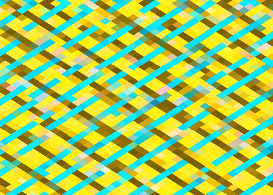 geometric pixel square pattern abstract background in yellow blue brown by Timmy333