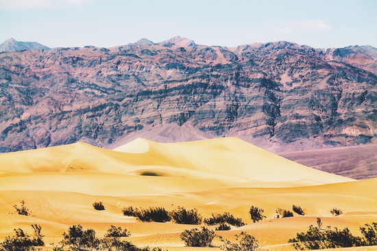 sand desert with mountain background at Death Valley national park, USA by Timmy333