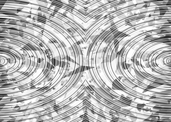 psychedelic geometric circle pattern abstract background in black and white by Timmy333