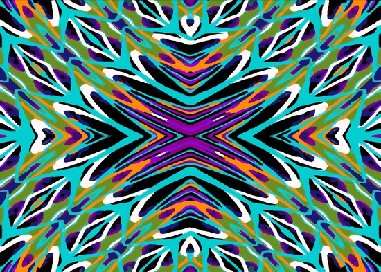 psychedelic geometric graffiti abstract pattern in green blue purple orange by Timmy333