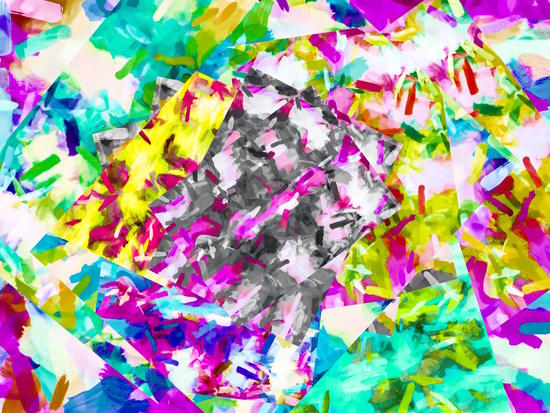 psychedelic splash painting abstract in pink blue yellow green purple by Timmy333