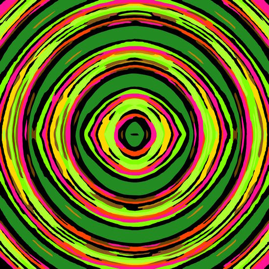 psychedelic graffiti circle pattern abstract in green pink and yellow by Timmy333