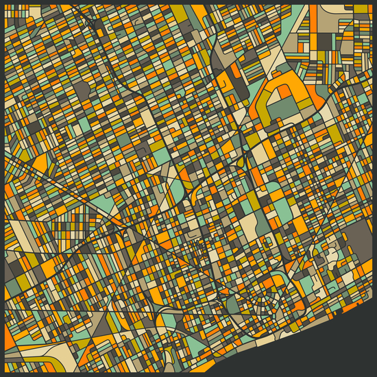 DETROIT MAP 2 by Jazzberry Blue