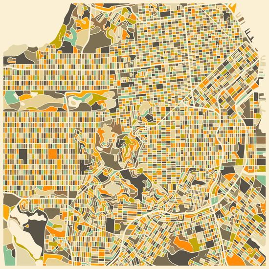 SAN FRANCISCO MAP 1 by Jazzberry Blue