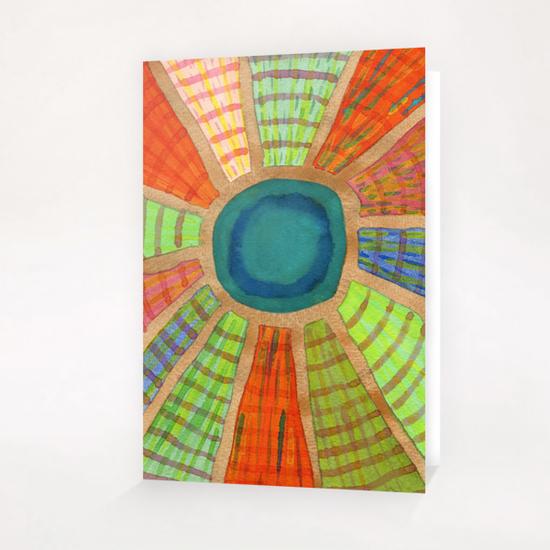 Blue radiating Sun Greeting Card & Postcard by Heidi Capitaine